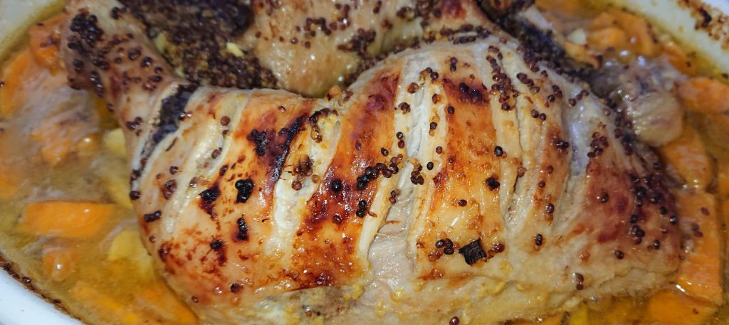 עוף עם בטטה בשום ודבש