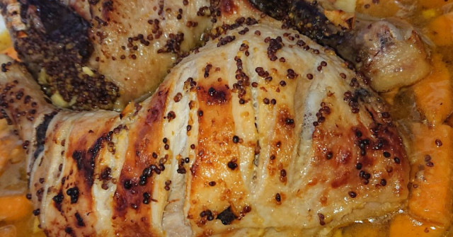 עוף עם בטטה בשום ודבש