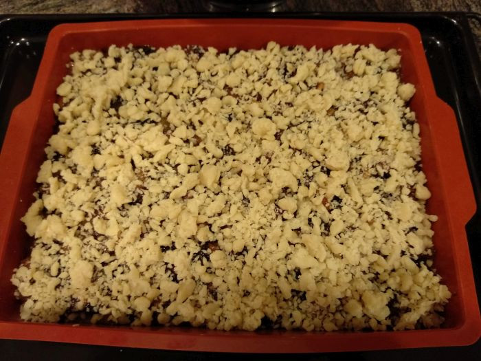 עוגת פירורים פירות יבשים